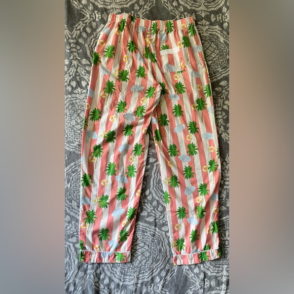 Sant And Abel Gray Malin 100% Cotton PJ Pant Pajama Set Small Striped Palm $198 - Picture 12 of 13